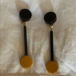 Marni Black and Light Mustard Dangle Earrings